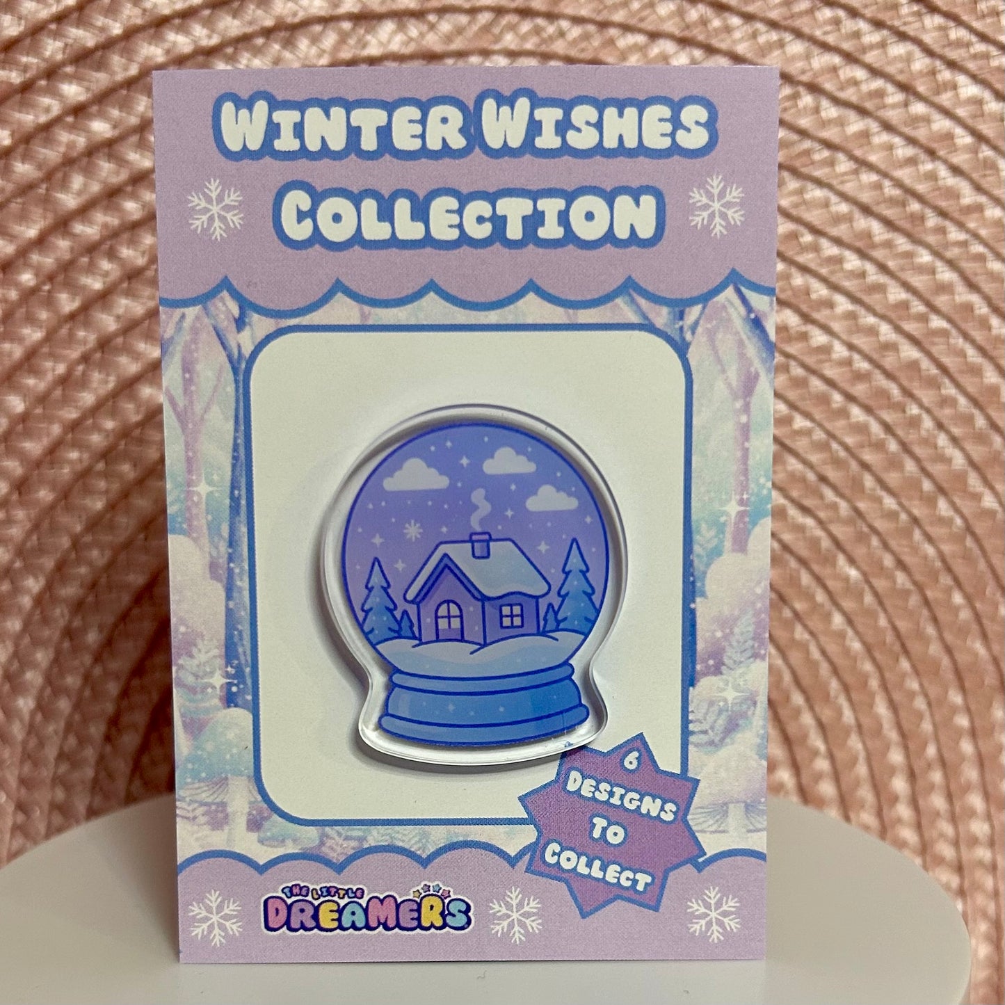 Snowglobe Acrylic Pin