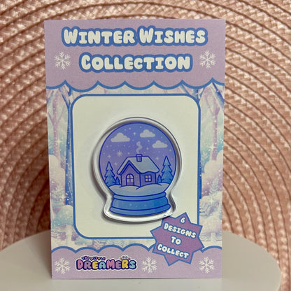 Snowglobe Acrylic Pin