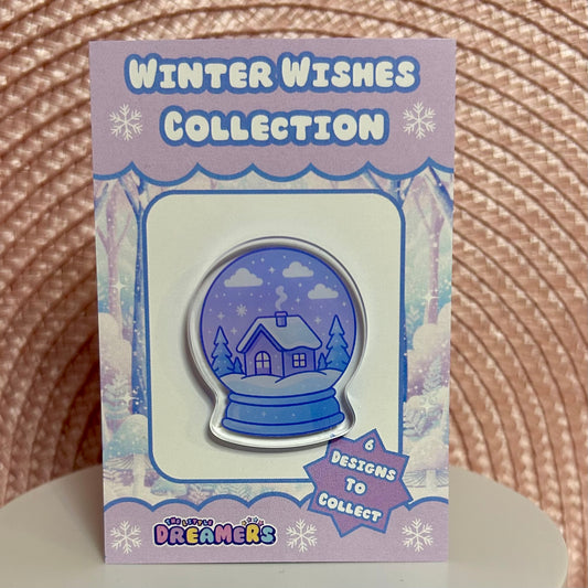 Snowglobe Acrylic Pin