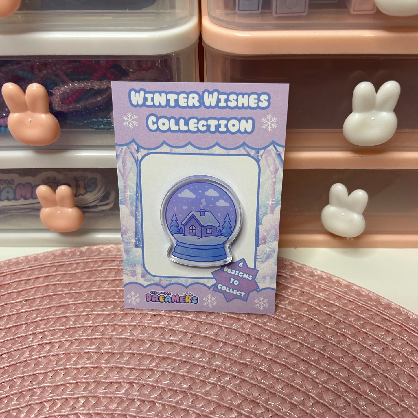 Snowglobe Acrylic Pin