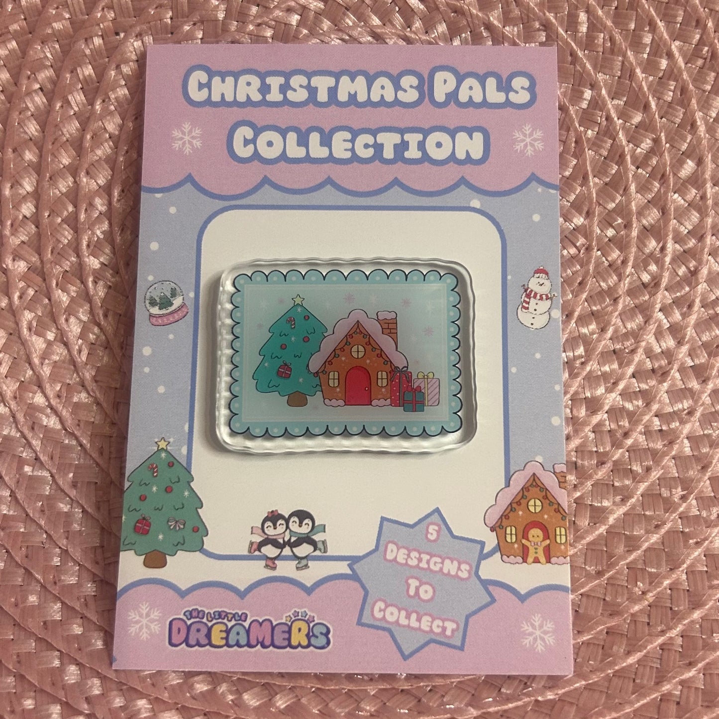 Christmas House Acrylic Pin