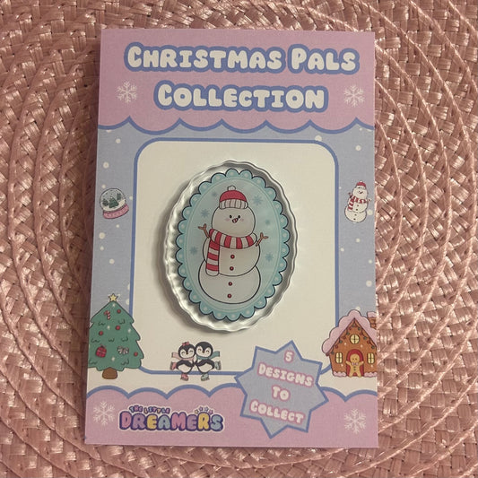 Happy Snowman Acrylic Pin