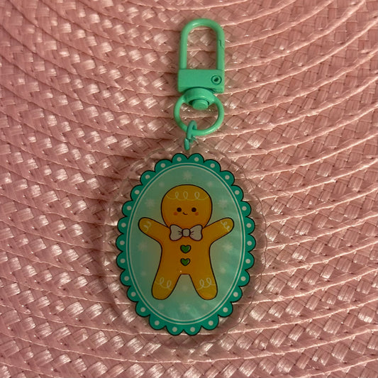 Yummy Gingerbread Man Acrylic Keychain