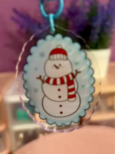 Happy Snowman Acrylic Keychain