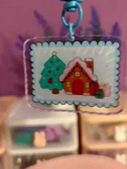 Christmas House Acrylic Keychain