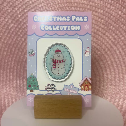 Happy Snowman Acrylic Pin