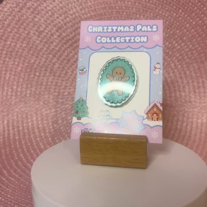 Yummy Gingerbread Man Acrylic Pin